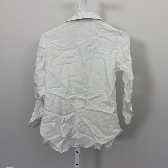 ZARA WOMEN LINEN SHIRT BUTTONDOWN SIZE XS - Picture 2 of 4